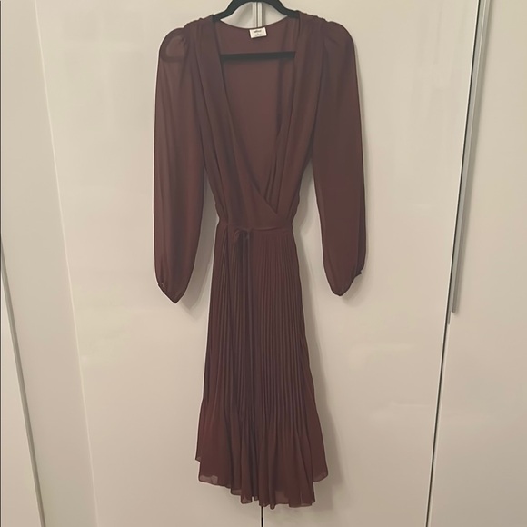 Burgundy Wrap Midi Dress - Picture 1 of 1